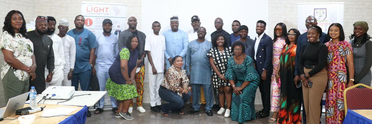 A group photo of Health Journalists with the LIGHT Consortium team in Nigeria